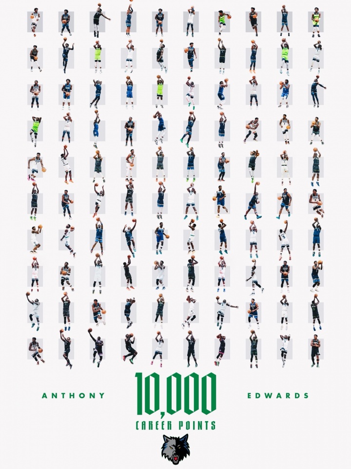 b体育-超越科比~爱德华兹成NBA历史第3年轻万分先生 仅次于詹姆斯杜兰特